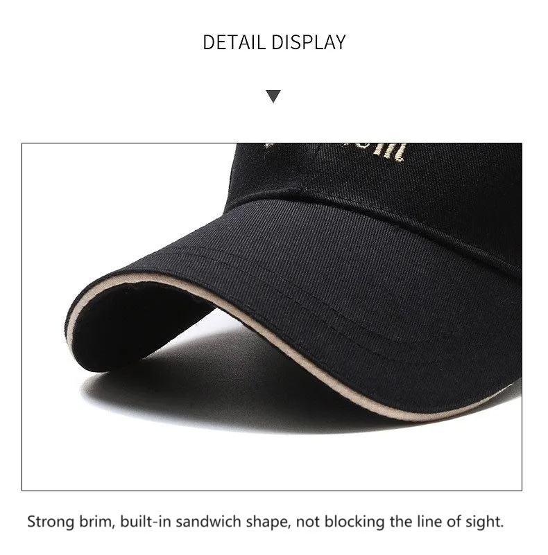 Spring New Men and Women Wheat Ear Embroidery Polyester Cotton Tide Sunhat Can Be Customized with The Latest Sunscreen Outdoor Sports Baseball Cap