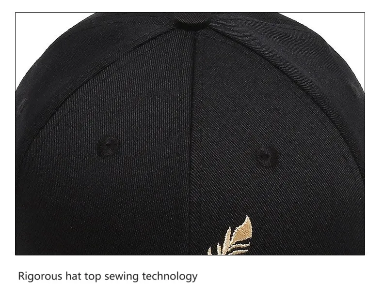 Spring New Men and Women Wheat Ear Embroidery Polyester Cotton Tide Sunhat Can Be Customized with The Latest Sunscreen Outdoor Sports Baseball Cap