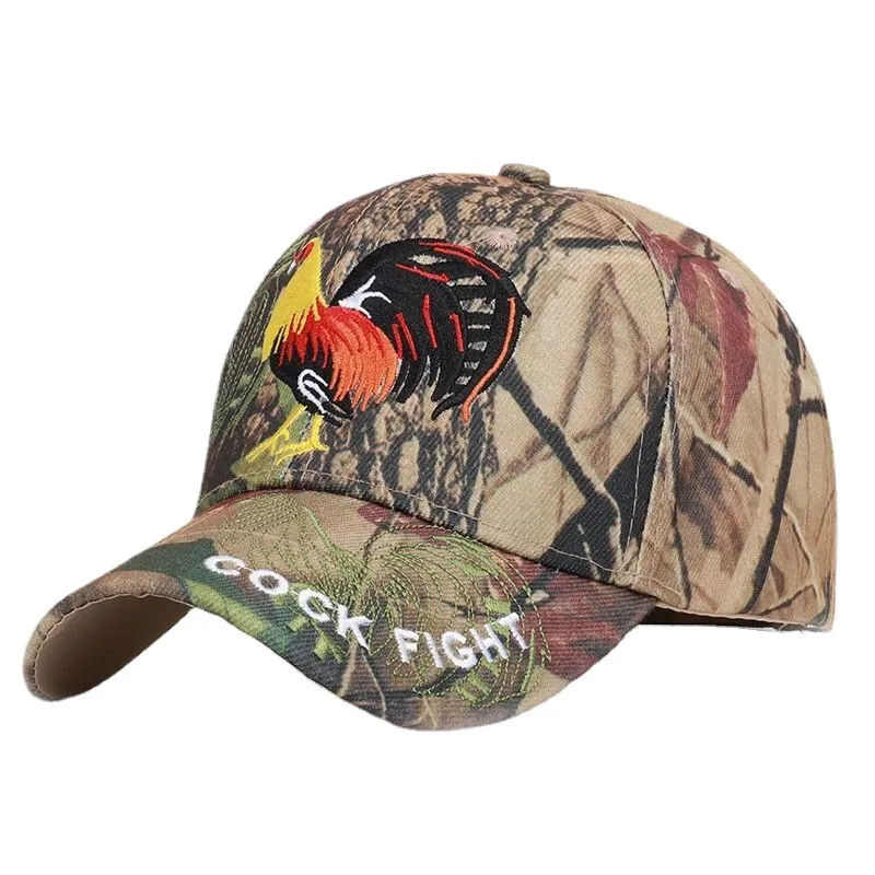 European and American New Camouflage Rooster Wild Embroidery Outdoor Hip-Hop Sunscreen Baseball Cap