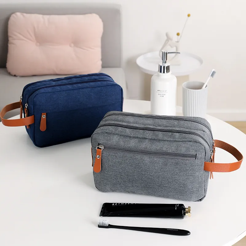 Men′s Toiletry Travel Double-Layer Moisture-Proof Storage Makeup Bag