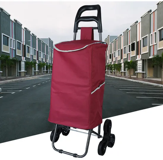 Portable Supermarket Folding Grocery Cart Advertising Two-Wheeled Shopping Cart Trolley Hand Pull Shopping Bag