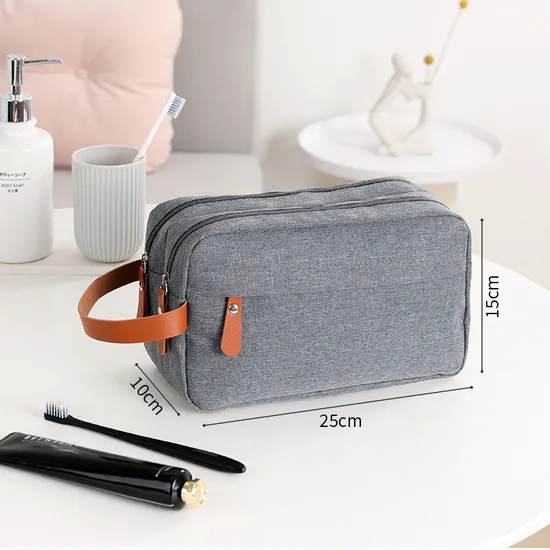 Men′s Toiletry Travel Double-Layer Moisture-Proof Storage Makeup Bag