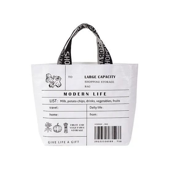 Portable Shopping Bag Foldable Nylon Waterproof One Shoulder Handbag for Outdoor Use Supermarket Environmentally Friendly Large Capacity Fashionable Women′s Bag
