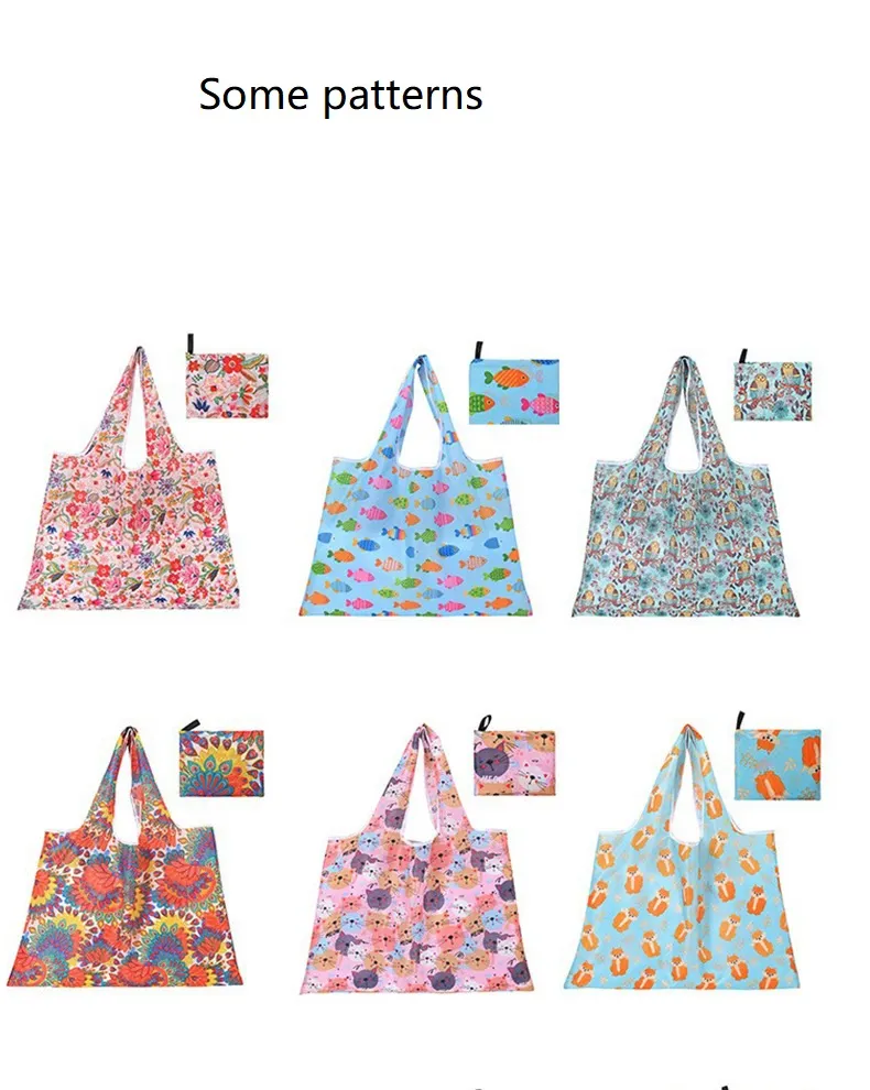 Oxford Cloth Foldable Eco-Friendly Shopping Bag Hand in Hand with Storage Bag Large Capacity Supermarket Shopping Bag