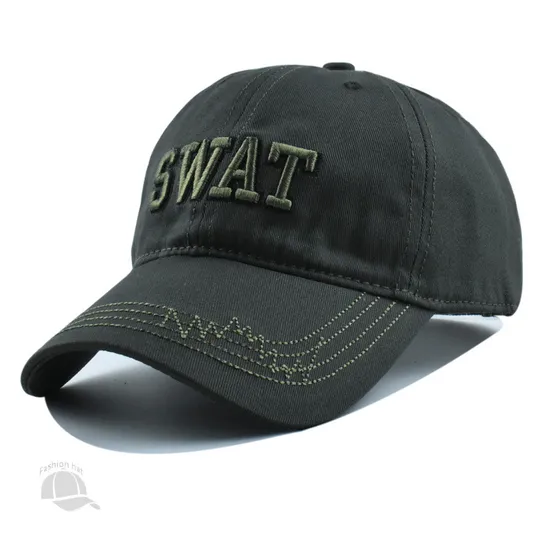 Camouflage Swat Letter Three-Dimensional Embroidered Baseball Cap
