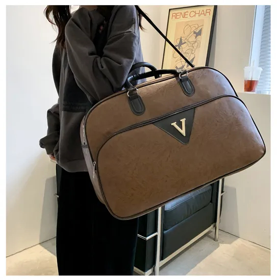 PU Large Capacity Portable Travel Bag for Men and Women for Long-Distance and Short Distance Travel Luggage Bag for Business Trips Student Bag