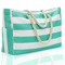 Customizable Outdoor Striped Large Storage Fashionable Cotton Handheld Beach Bag Large Capacity Travel Shopping Bag