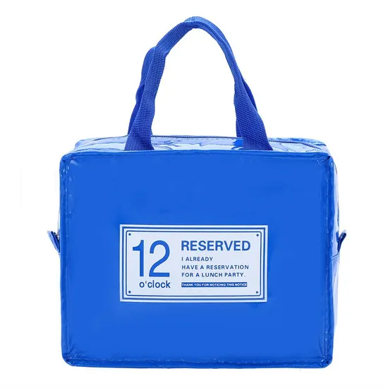 Mirrored Leather Hand-Held Lunchbox Bag for Going out for Picnic Waterproofing and Cold Insulation
