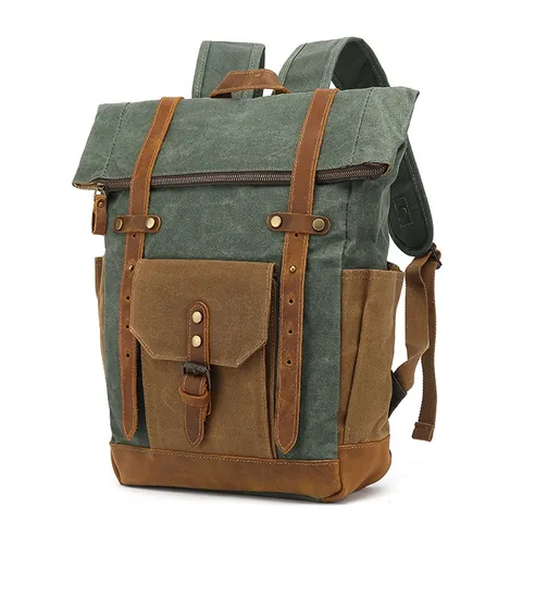 Retro Waterproof Large Capacity Contrasting Leather Shoulder Bag