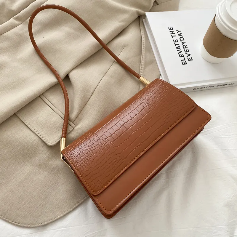 Crocodile Pattern Handheld Retro Versatile Small Square Bag