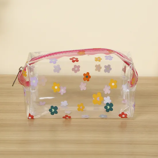 Creative Print PVC Small Fresh Transparent Travel Portable Custom Makeup Bag