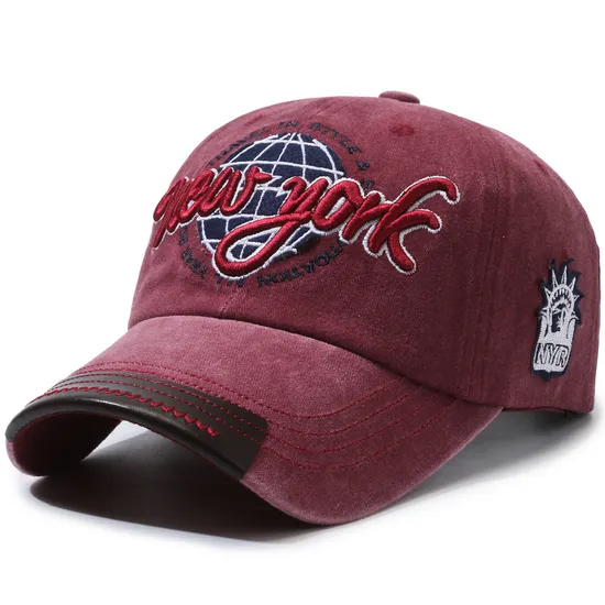 New York Embroidered Baseball Cap Patch Embroidery Baseball Cap China