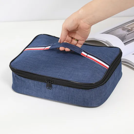 Cationic Lunch Box Insulated Portable Bento Square Flat Bento Bag