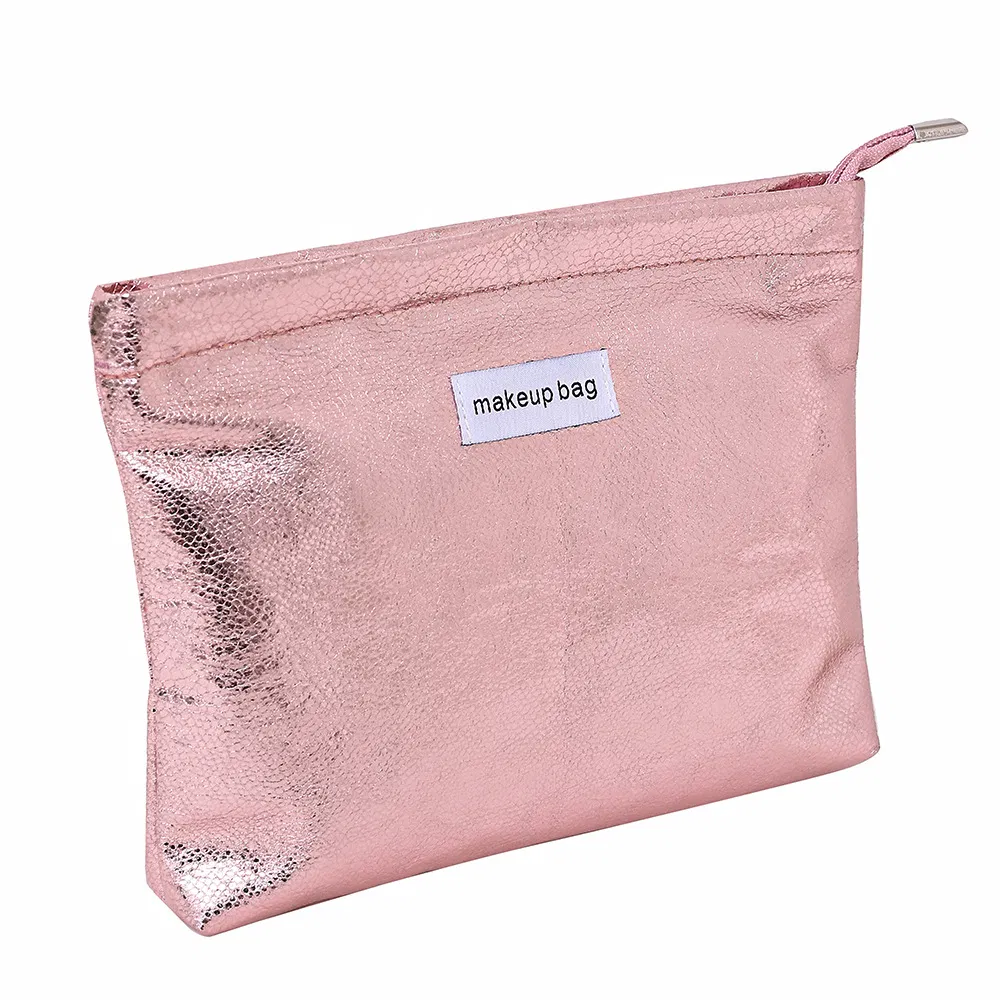 The New Glitter Simple Portable Sequin Leather Large-Capacity Clutch Makeup Bag