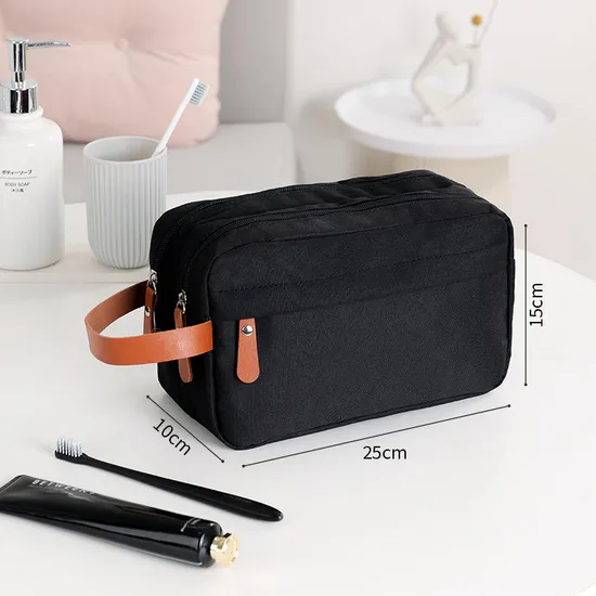 Men′s Toiletry Travel Double-Layer Moisture-Proof Storage Makeup Bag