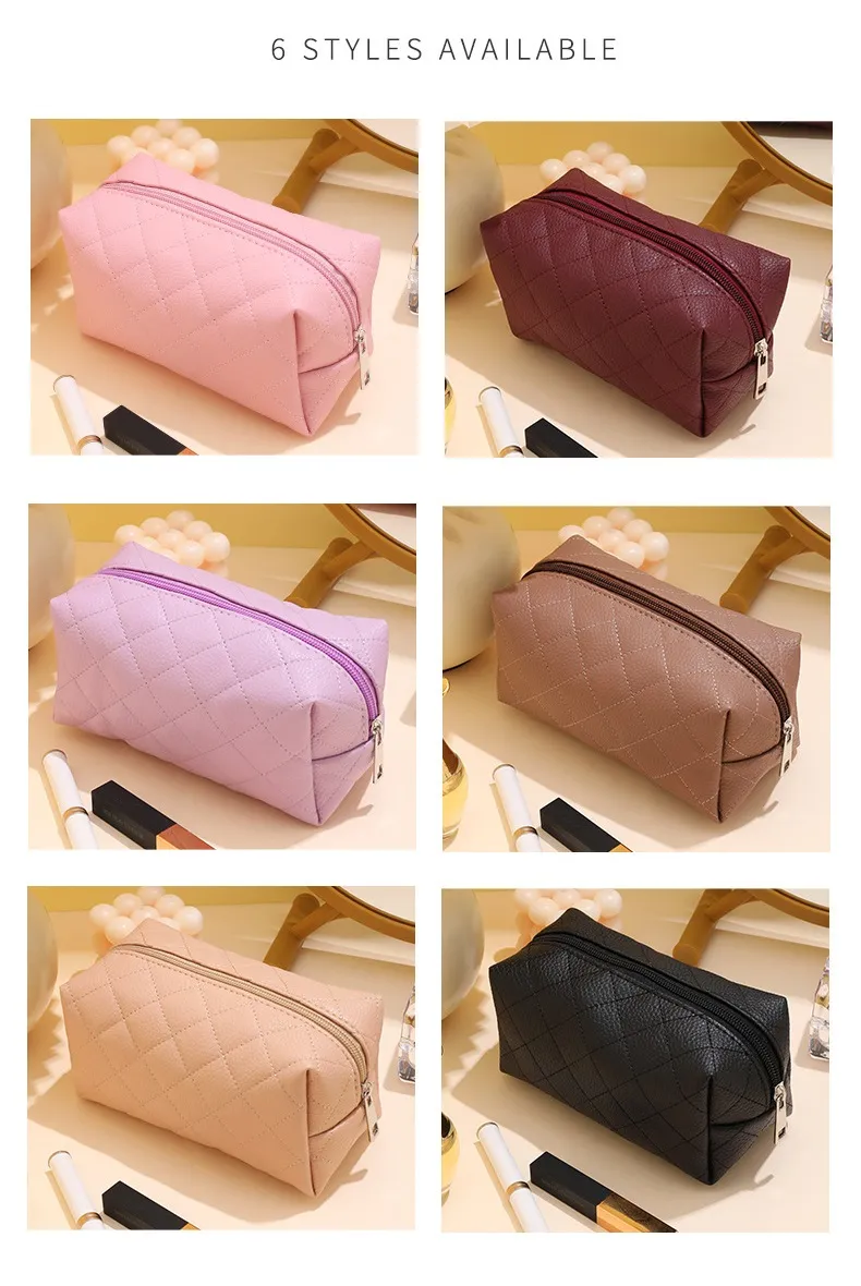 PU Leather Portable Waterproof Small Square Bag Travel Cosmetics Storage Bag