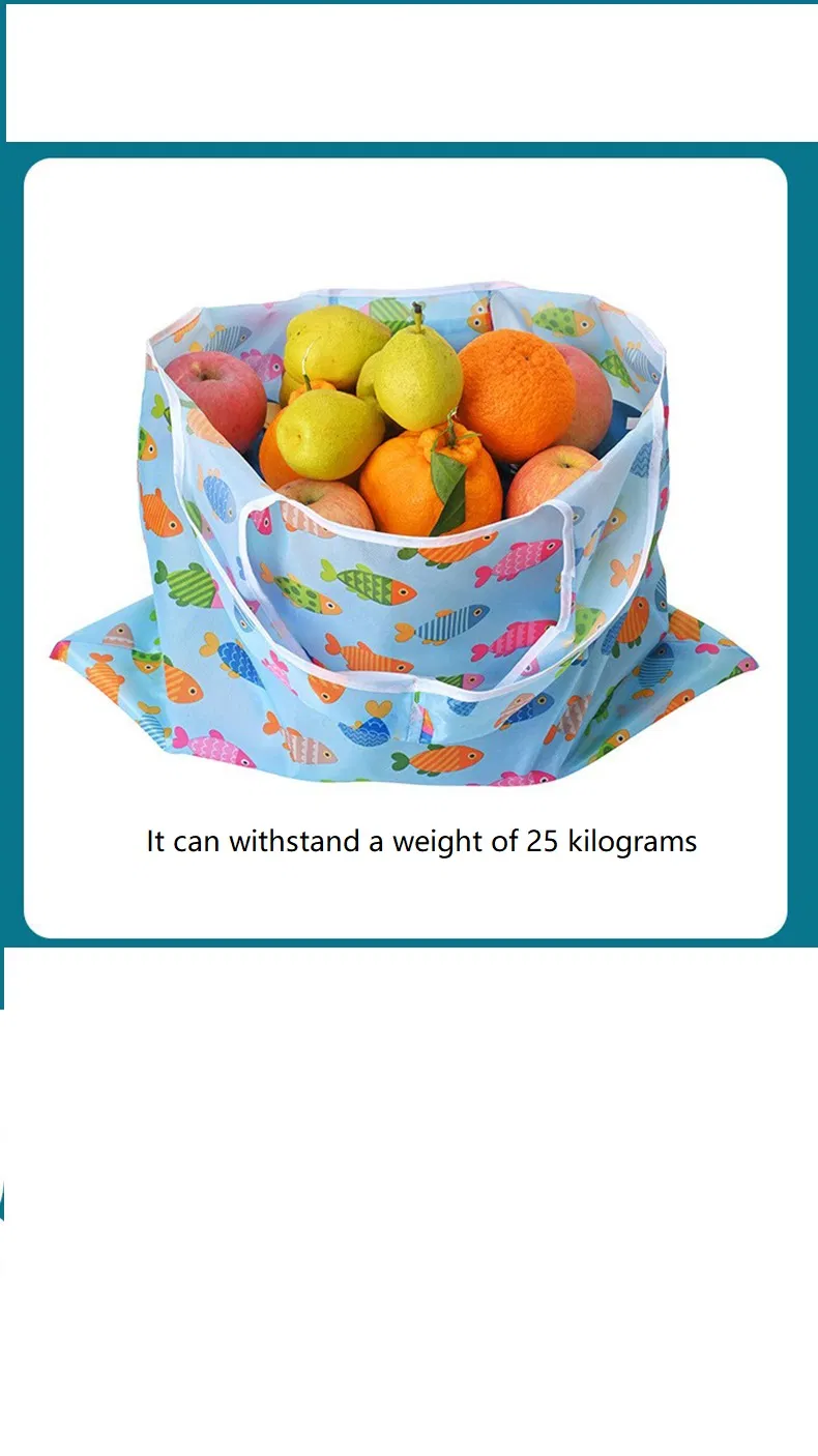 Oxford Cloth Foldable Eco-Friendly Shopping Bag Hand in Hand with Storage Bag Large Capacity Supermarket Shopping Bag