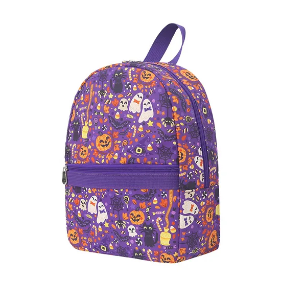 Christmas Pumpkin Witch Digital Print Backpack Waterproof Nylon Children′s Bag