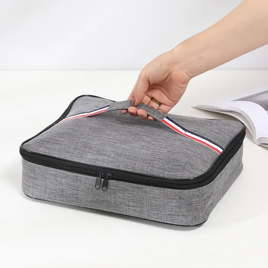 Cationic Lunch Box Insulated Portable Bento Square Flat Bento Bag