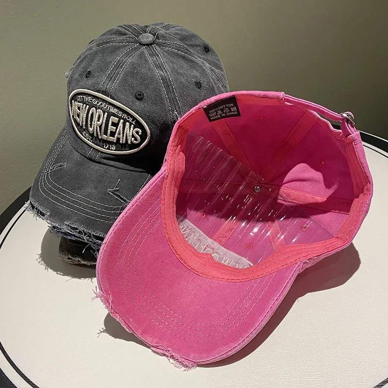 Worn Letters Embroidered Versatile Sun Shading Baseball Cap