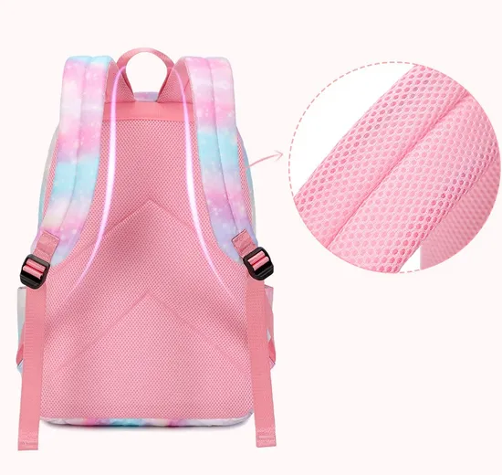 New Gradient Rainbow Print Large Capacity Backpack