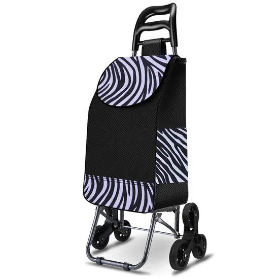 Portable Supermarket Folding Grocery Cart Advertising Two-Wheeled Shopping Cart Trolley Hand Pull Shopping Bag