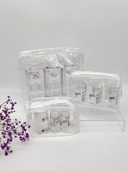 Transparent Waterproof Men′s and Women′s Travel Business Trip Storage Business Hand-Held Cosmetics Zipper Bag