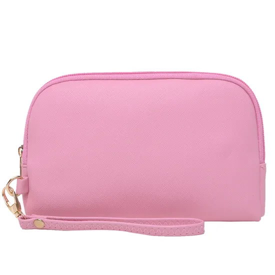 Leather Hand-Carried Portable Fashion Solid Color Makeup Bag