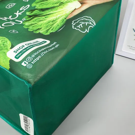 Handheld Woven Shopping Bag Covered with Plastic PP Color Printed Woven Bag