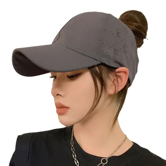 Empty Hat Women′s New Japanese Simple Casual Sunhat Korean Internet Celebrity Trend Letter Can Be Tied to a Ponytail Baseball Cap