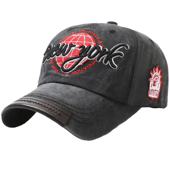 New York Embroidered Baseball Cap Patch Embroidery Baseball Cap China