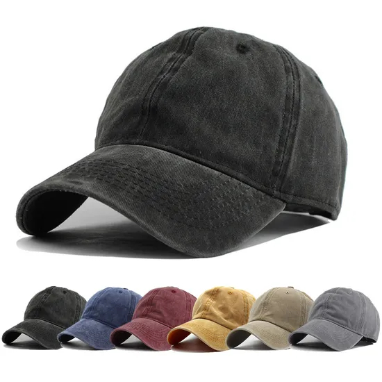 Solid Color Light Plate Duckbill Caps Worn-out Washed Cotton Sun Caps China