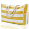 Customizable Outdoor Striped Large Storage Fashionable Cotton Handheld Beach Bag Large Capacity Travel Shopping Bag