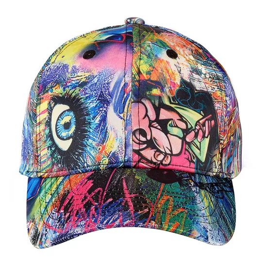 Skull Abstract Graffiti Men′s Fashion Casual Sunshade Baseball Cap