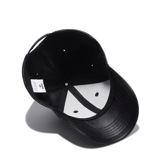 The New PU Leather Street Fashion Versatile Korean Version of The Fashion Hip-Hop Baseball Cap