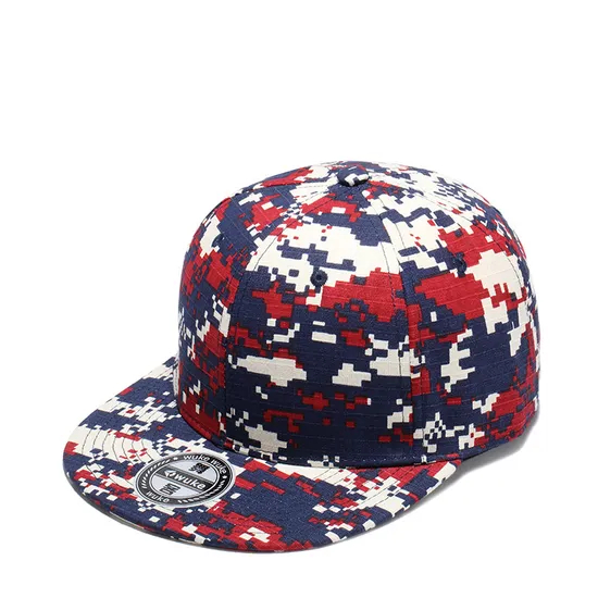 Spring and Summer Men′s and Women′s Camouflage Color-Blocked Cotton Checkered Trend Hip-Hop Hat