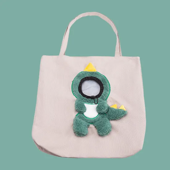 Fun Canvas Cross-Body Hand-Held Outcropped Pet Shoulder Bag