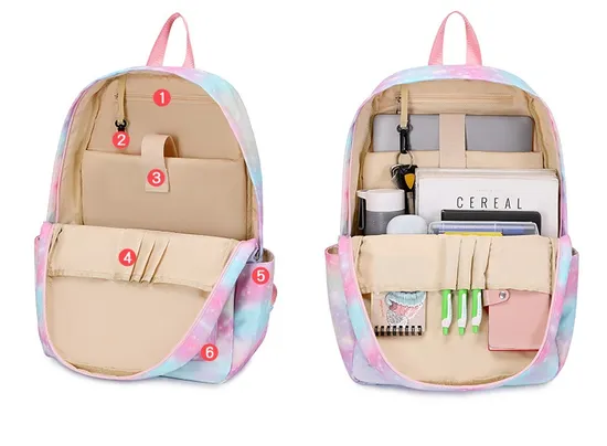 New Gradient Rainbow Print Large Capacity Backpack