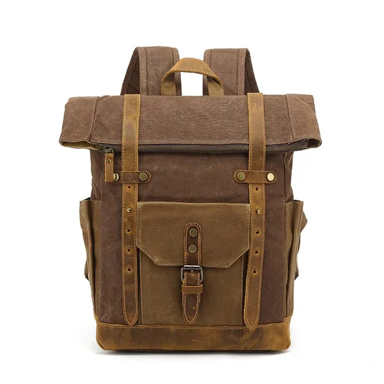 Retro Waterproof Large Capacity Contrasting Leather Shoulder Bag