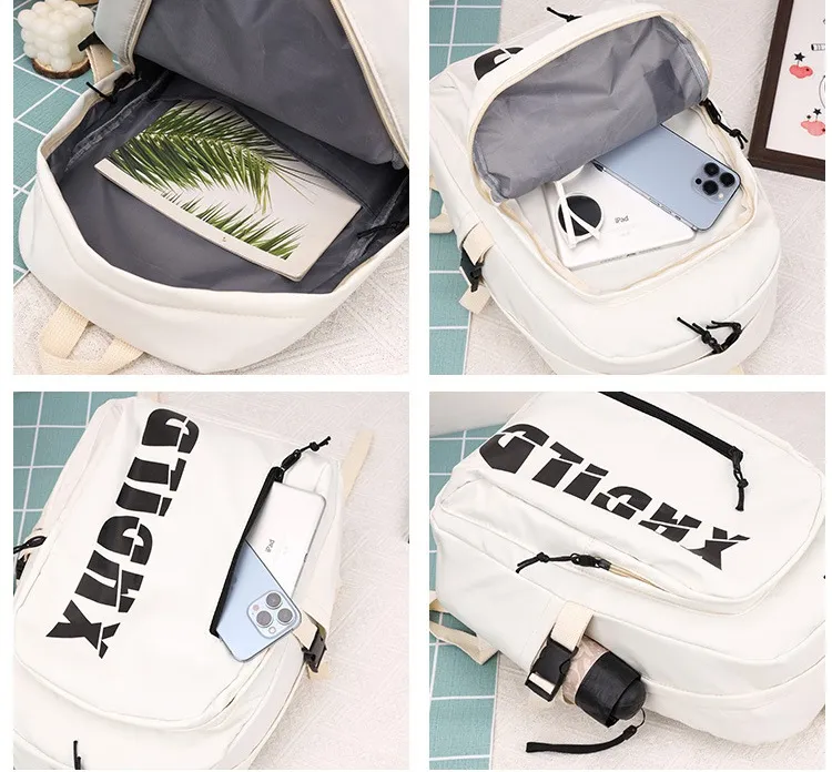 Large Capacity Minimalist Letter Printed Casual Backpack
