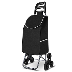 Portable Supermarket Folding Grocery Cart Advertising Two-Wheeled Shopping Cart Trolley Hand Pull Shopping Bag
