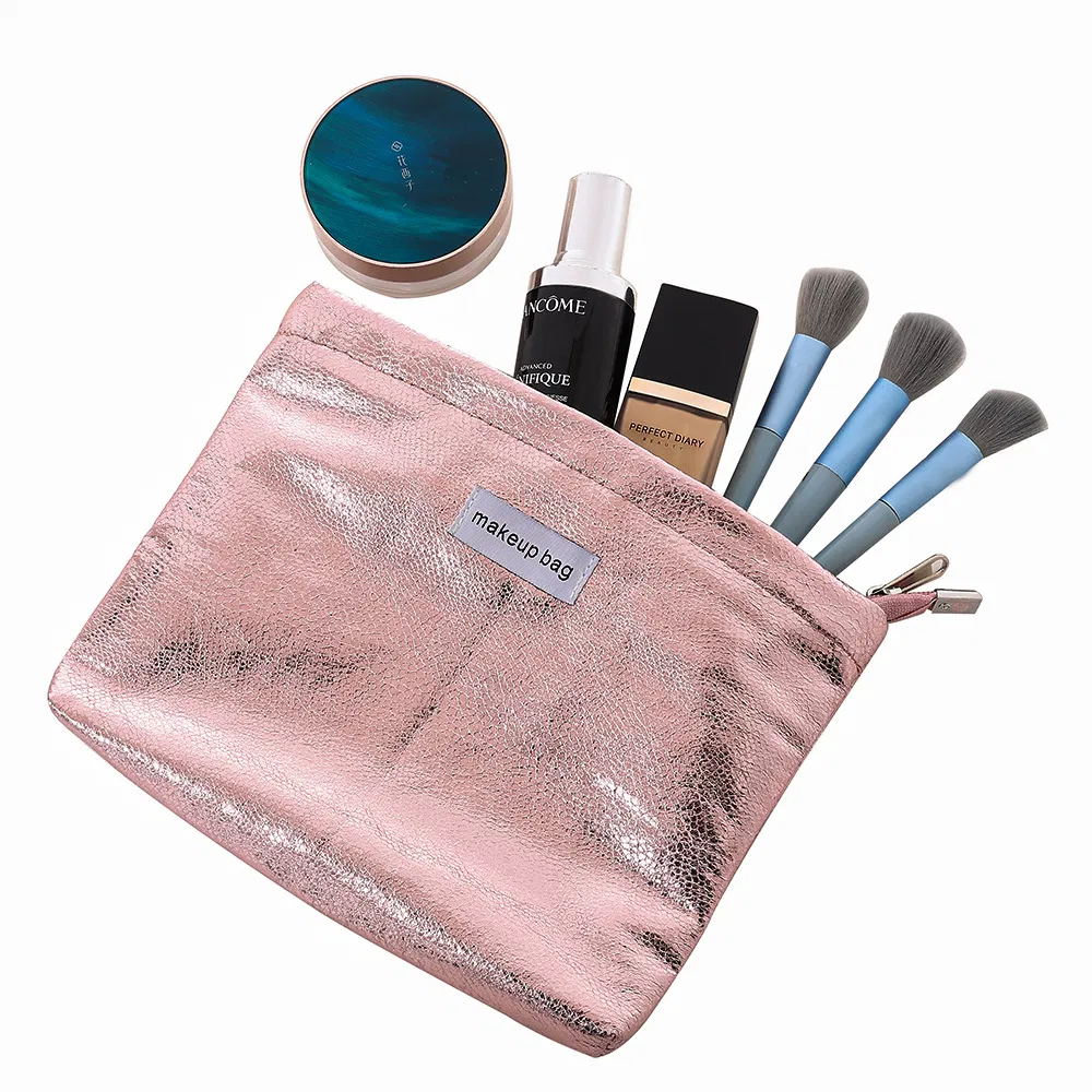 The New Glitter Simple Portable Sequin Leather Large-Capacity Clutch Makeup Bag