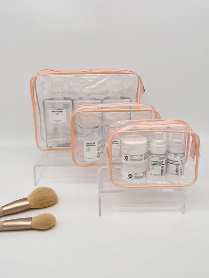 Transparent Waterproof Men′s and Women′s Travel Business Trip Storage Business Hand-Held Cosmetics Zipper Bag