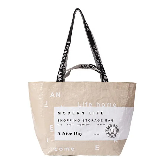 Portable Shopping Bag Foldable Nylon Waterproof One Shoulder Handbag for Outdoor Use Supermarket Environmentally Friendly Large Capacity Fashionable Women′s Bag