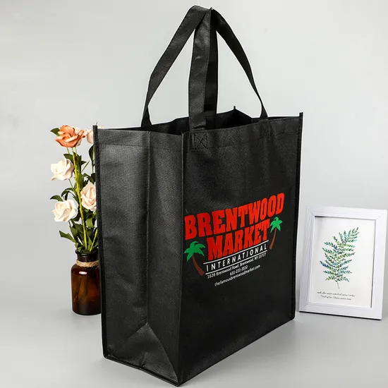 Handheld Woven Shopping Bag Covered with Plastic PP Color Printed Woven Bag