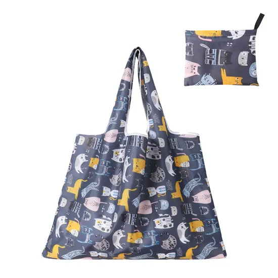 Oxford Cloth Foldable Eco-Friendly Shopping Bag Hand in Hand with Storage Bag Large Capacity Supermarket Shopping Bag