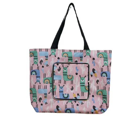 Silk Screen Canvas Tote Bag Crossbody Shopping Storage Bag