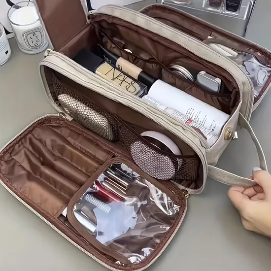 Makeup for Women Large Capacity Portable Travel High-End Brushes Toiletries Storage Bag