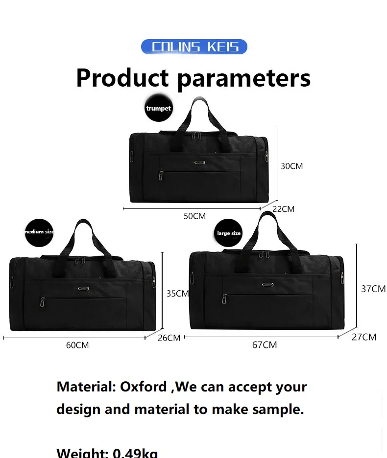 Large Capacity Portable Travel Bag Distance Travel Working Luggage Bag