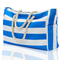 Customizable Outdoor Striped Large Storage Fashionable Cotton Handheld Beach Bag Large Capacity Travel Shopping Bag